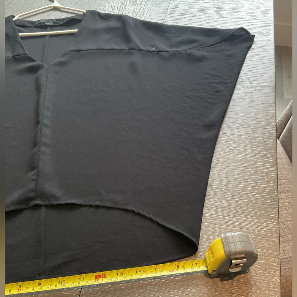 **All Saints ** V Neck Poncho/cape Black Hi-low Blouse . - Picture 10 of 10